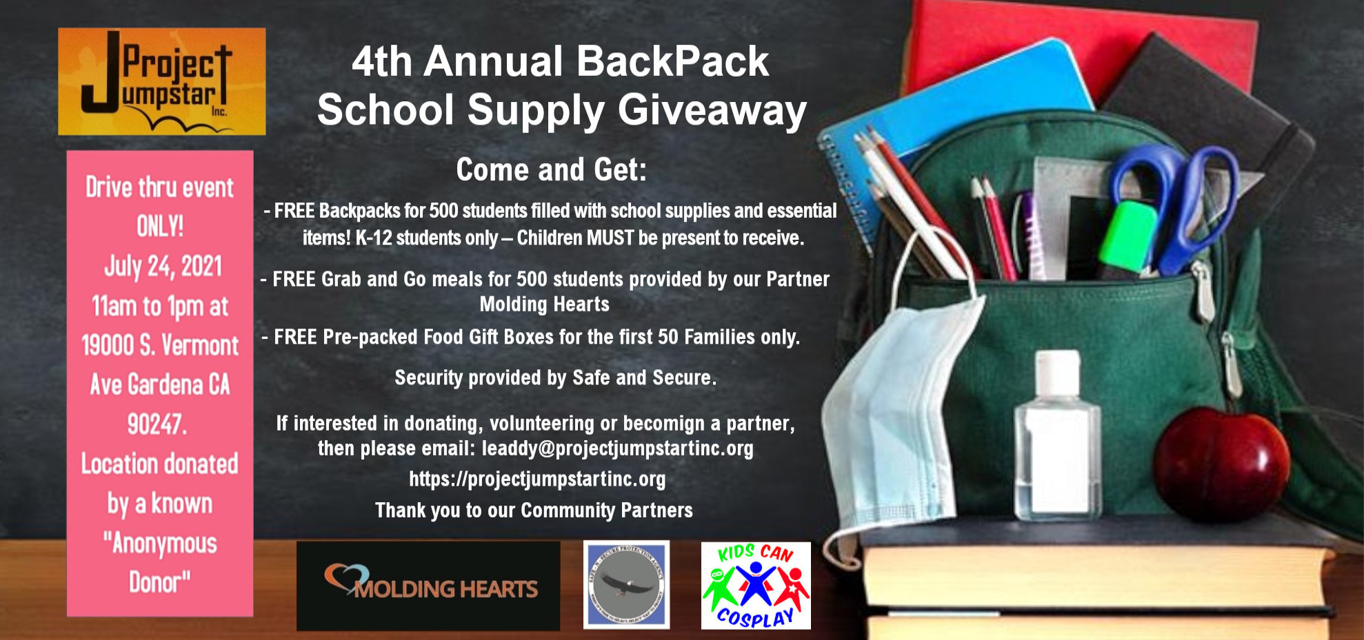 4th Annual Backpack School Supply Giveaway Kids Can Cosplay